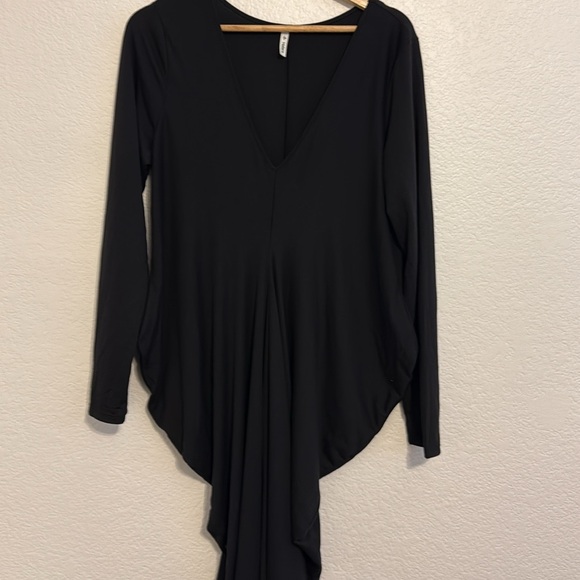 Halara Deep V Neck Long Sleeve Stacked Ruched Maxi Casual Dress - Picture 4 of 10